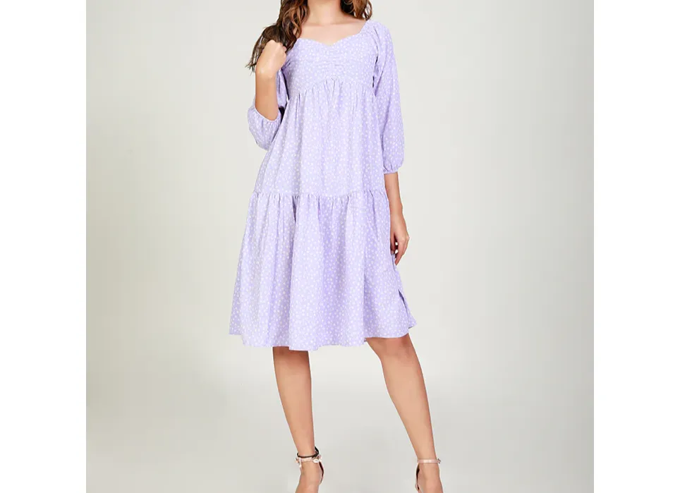 Printed Off the Shoulder Dress