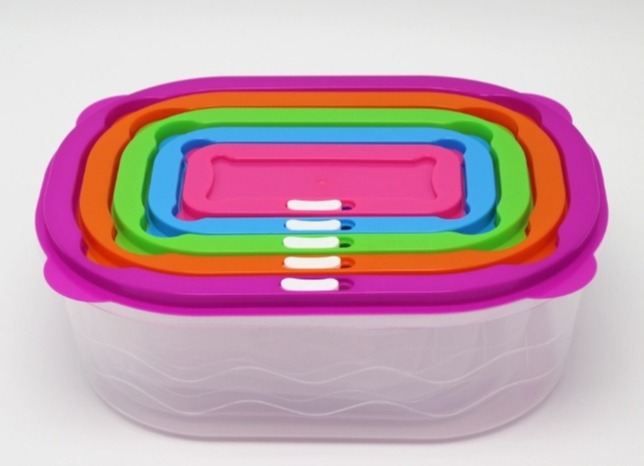 5 in 1 Rainbow Food Container Set - Rectangular