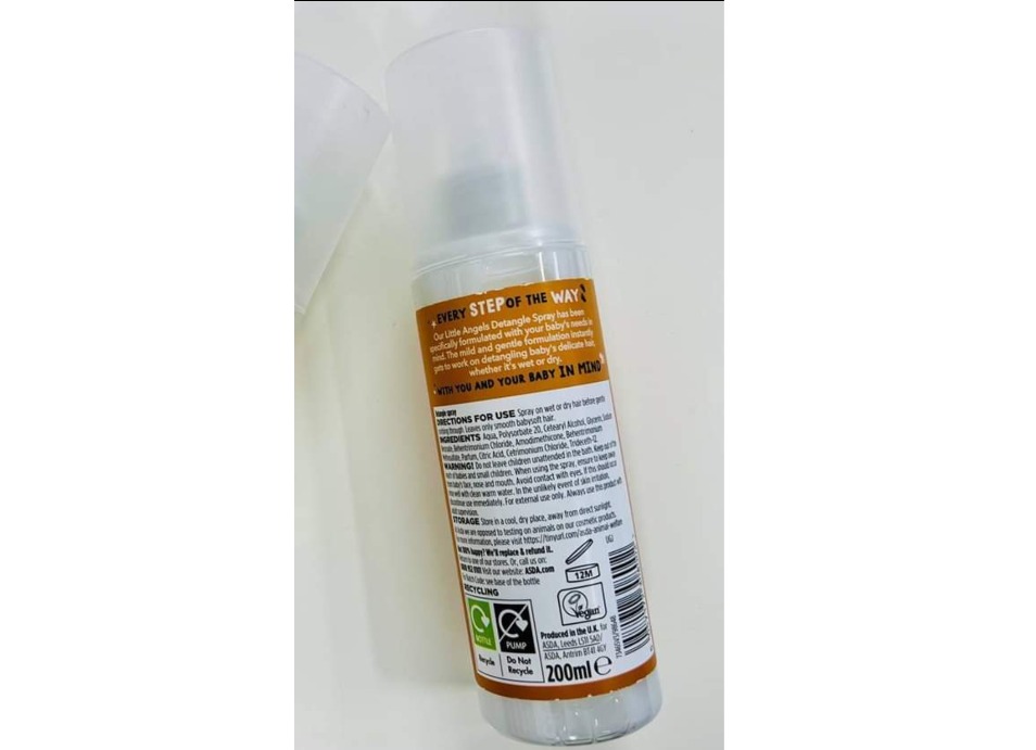 Little Angel Detangle Sprayby Asda no tears formula