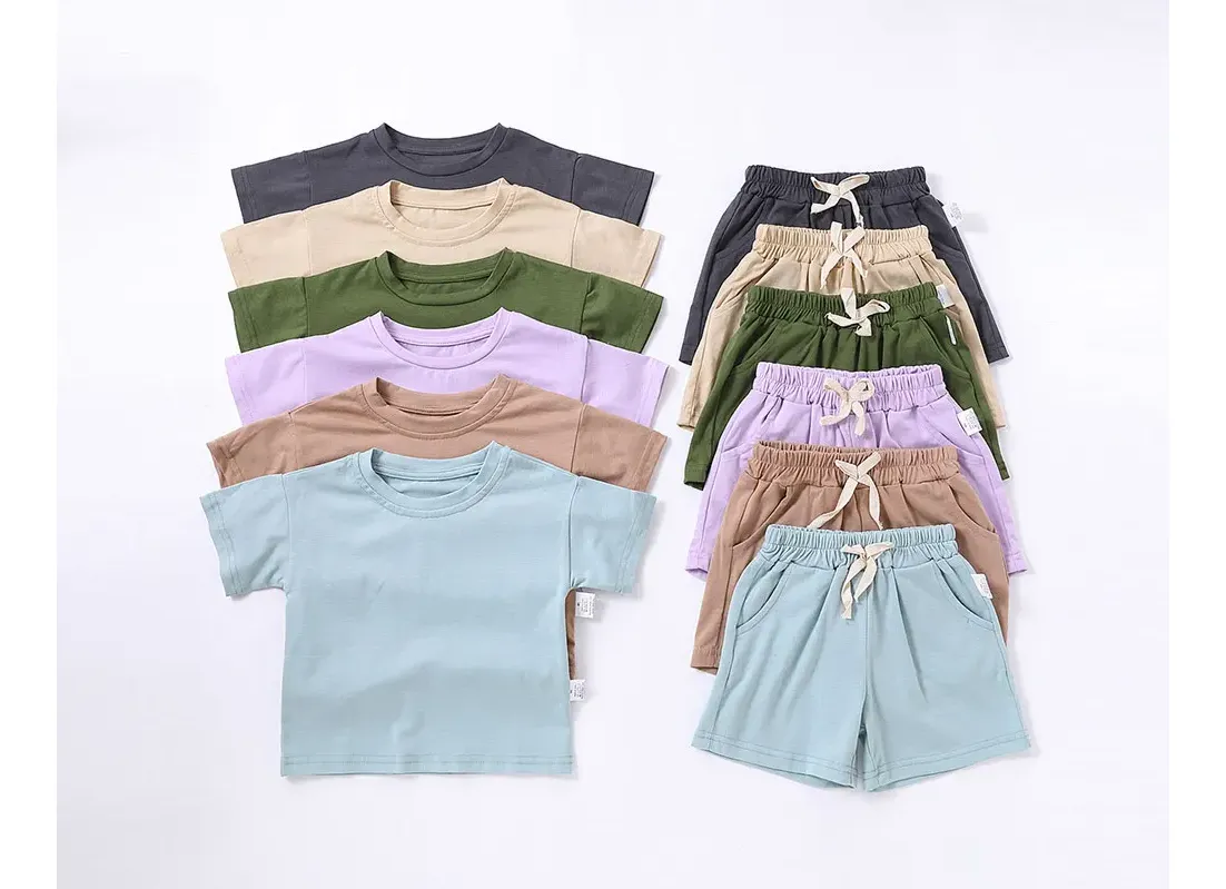 Summer 2pcs Kids Clothes Sets Children Sports Style Tracksuits T-shirts and Shorts Boy and Girl