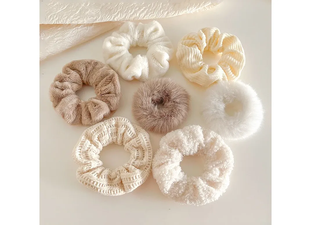 7Pcs/Set Women Hair Scrunchies Velvet Elastic Hair Band for Girls Ponytail Holder Rubber Bands Hairband Women Hair Accessories