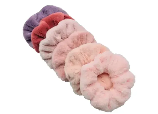 1pc Hair Scrunchy Furry Elastic Band Women Girl Ponytail Holder Rubber Ties Accessories Plush Faux Fur Soft Chiffon Headband Scrunchies