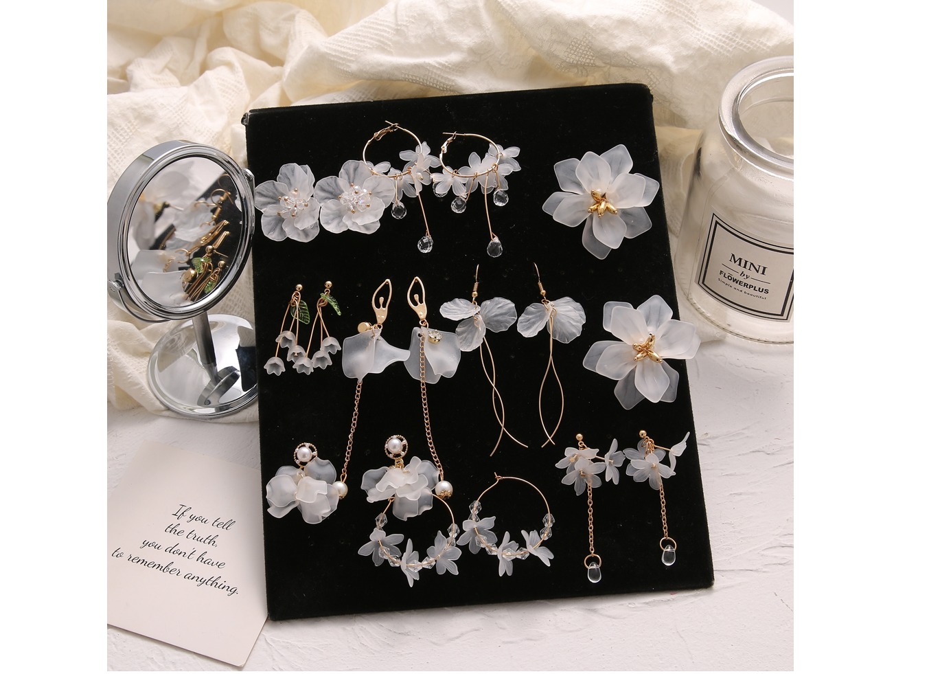 White earrings