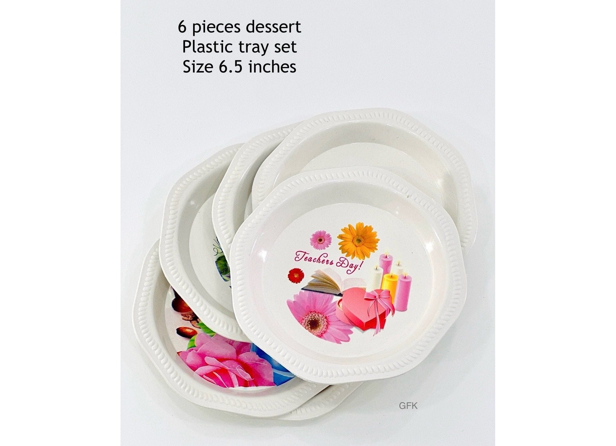 6 pieces dessert plastics tray set