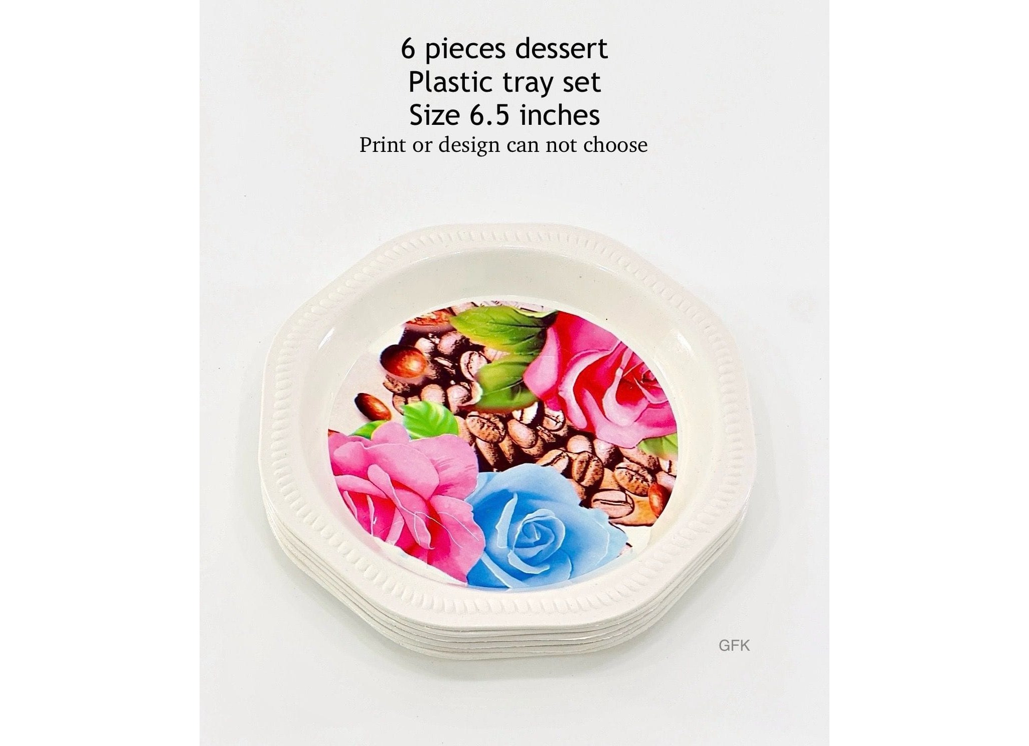 6 pieces dessert plastics tray set
