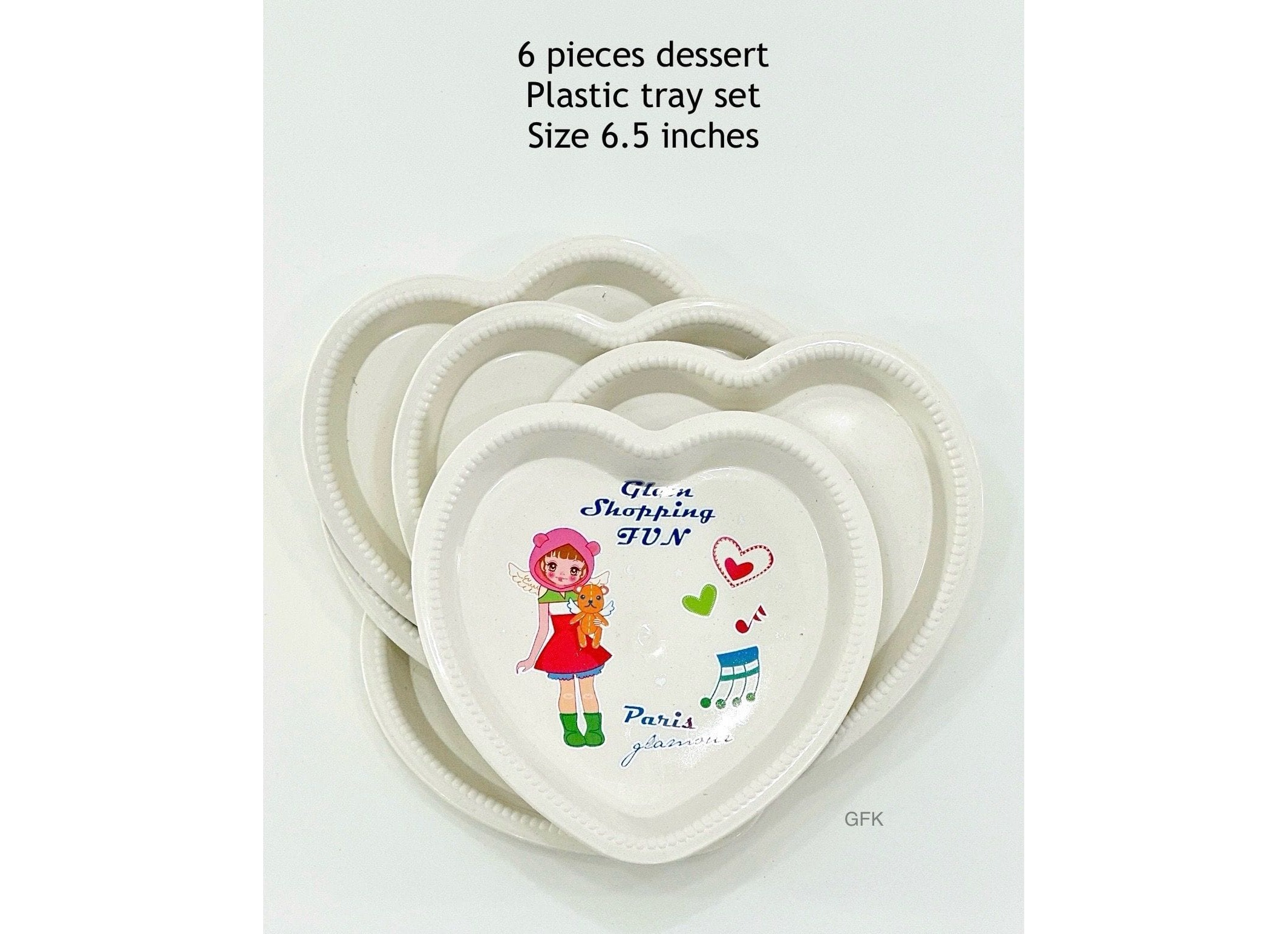 6 pieces dessert plastics tray set
