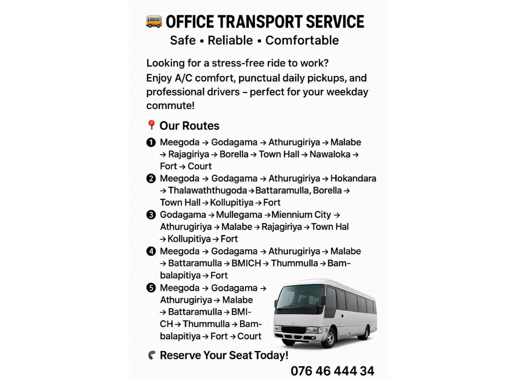 Safe office transport service 🚎