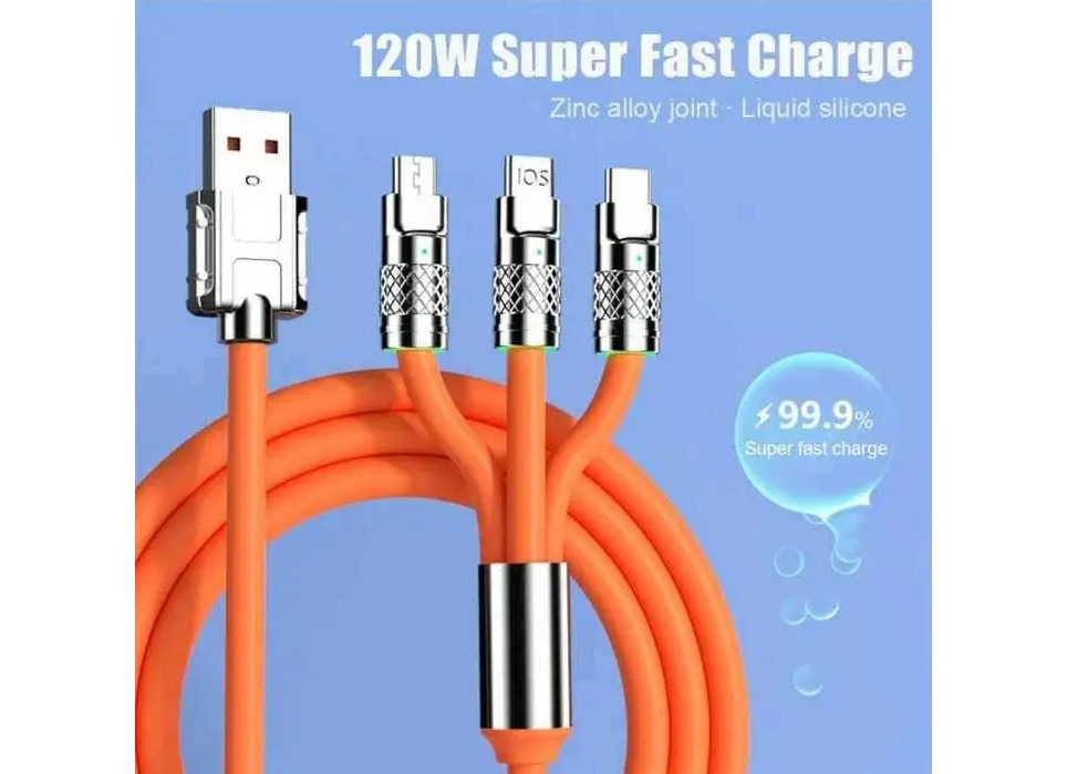 3 In 1 Universal 120W Fast Charging Cable (P04201)