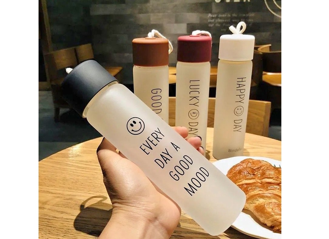 Glass water bottle