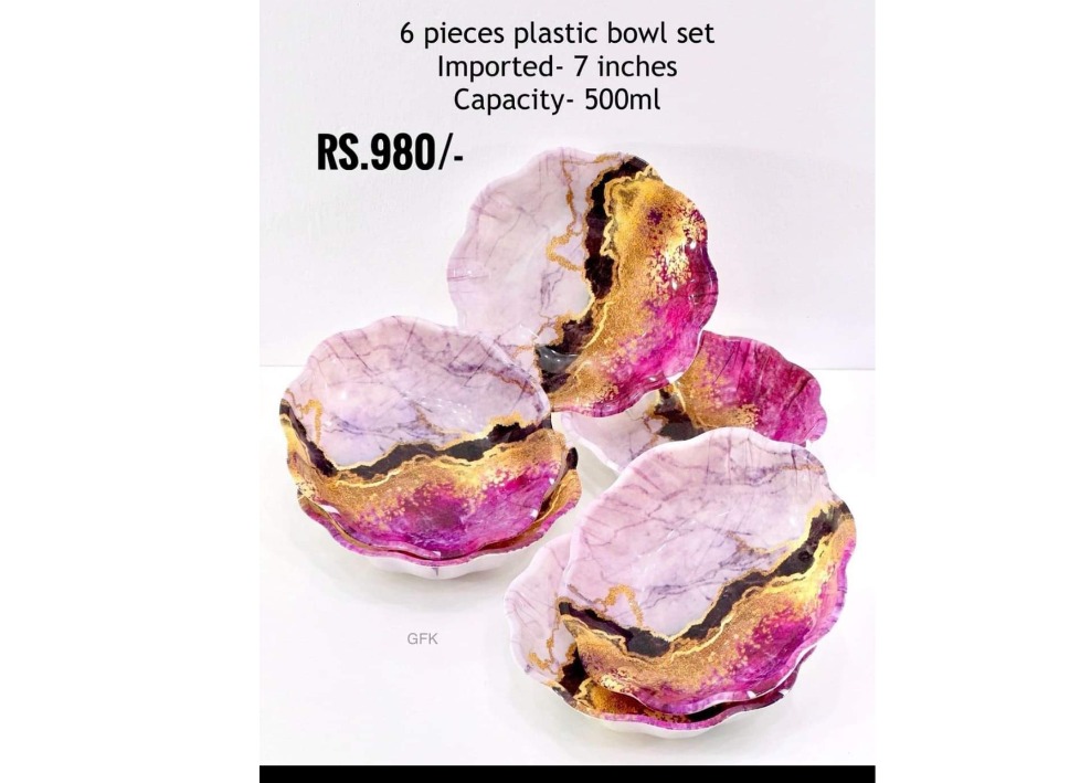 6 pcs Plastic Bowl set