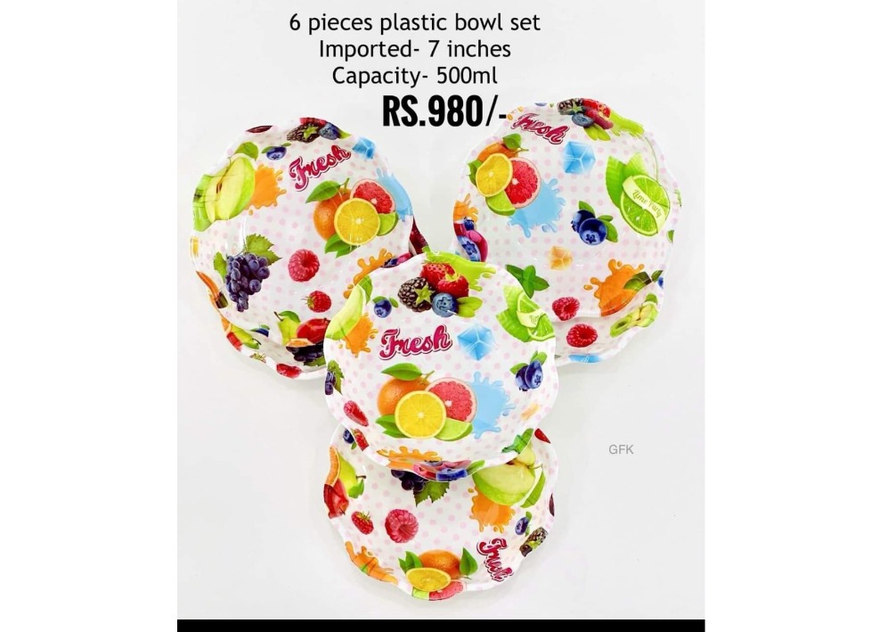 6 pcs Plastic Bowl set