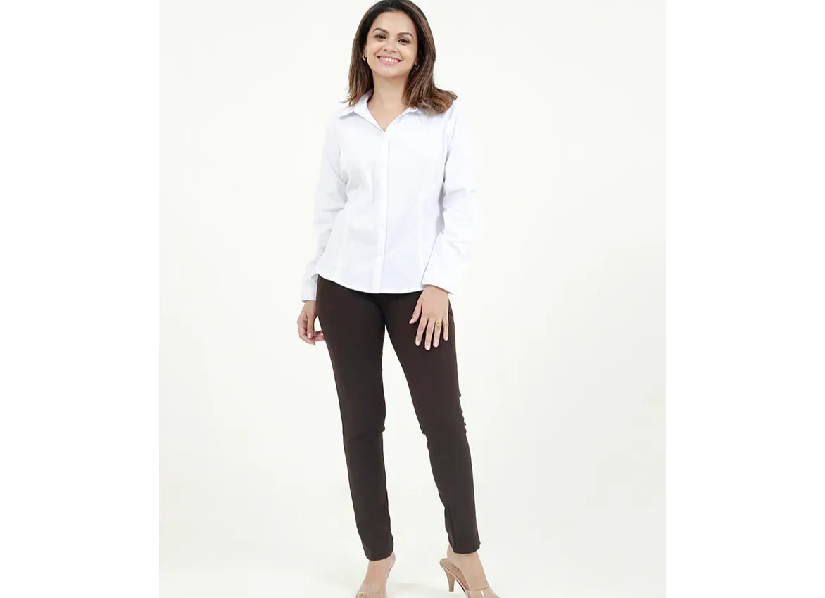 Long Sleeves Shirt with Princess Line Cut