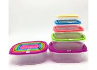5 in 1 Rainbow Food Container Set - Rectangular