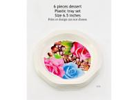 6 pieces dessert plastics tray set