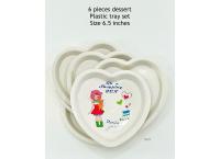 6 pieces dessert plastics tray set