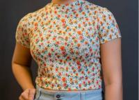 HALF SHORT SLEEVE RIBBED CROP TOP