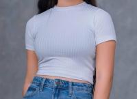 HALF SHORT SLEEVE RIBBED CROP TOP