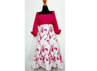 Women pink white off shoulder maxi dress