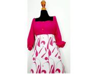 Women pink white off shoulder maxi dress
