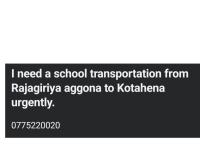 I need a school transportation 🙋