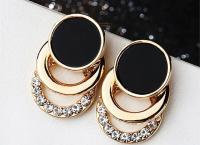 2024 New Fashion Round Earrings for Women Geometric Acrylic Crystal Stud Earrings Wedding Party Elegant Circle Charms Jewelry