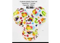 6 pcs Plastic Bowl set